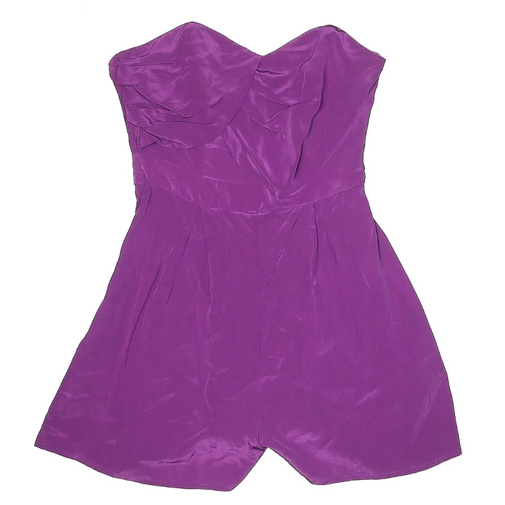 Zimmermann Silk Strapless Playsuit Strapless Sweetheart Romper in Vibrant Purple